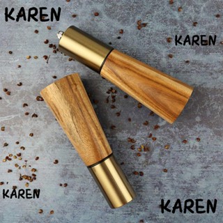 Karen ขวดสเตนเลส 7.1*2.4 นิ้ว 7.28*2.4 นิ้ว สีทอง สําหรับบดพริกไทย เครื่องเทศ 1 2 ชิ้น