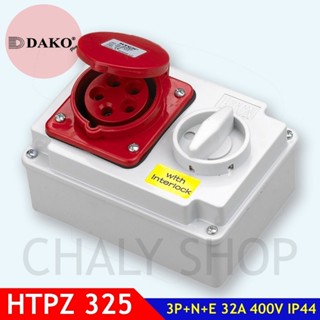 "DAKO PLUG" HTPZ325 เต้ารับพร้อมสวิทช์อินเตอร์ล็อก 3P+N+E 32A 400V IP44