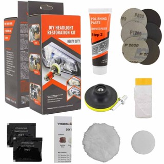 DIY Headlight Restoration System Repair Kit Headlamp Brightener Car Care Repair Kit Lamp Light Clean Polish