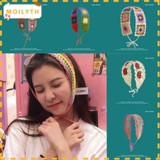 Moilyth ที่คาดผม ผ้าถักโครเชต์ ทรงสามเหลี่ยม ลายดอกเดซี่ แฮนด์เมด สําหรับเด็กผู้หญิง Y2k