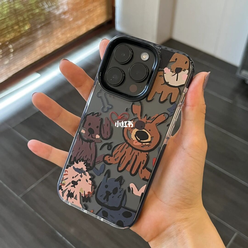 Huiwanju เคสโทรศัพท์มือถือ ซิลิโคน กันกระแทก ลายกราฟฟิตี้สุนัข สร้างสรรค์ สําหรับ iPhone 14 ProMax 13 New 14 Pro 12 Premium 13 Pro x xr 14