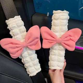 Car Safety Belt Shoulder Pad Cover Bow Cute Goddess Car Interior Decoration Safety Belt Protective Case Lengthened Universal sDg3