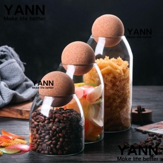 Yann1 โหลแก้วเก็บอาหาร พร้อมฝาปิด สําหรับใส่ชา กาแฟ น้ําตาล