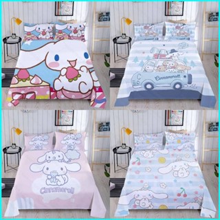 Doly Sanrio Cinnamoroll 3in1 ชุดเครื่องนอน ผ้าปูที่นอน ผ้าห่ม ผ้านวม ซักทําความสะอาดได้ สบาย สําหรับหอพัก นักเรียน บ้าน