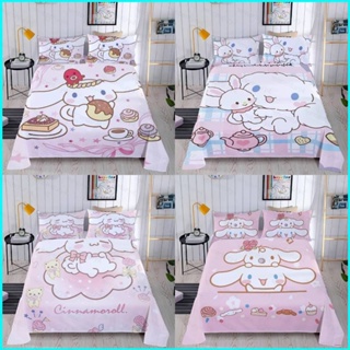 Doly Sanrio Cinnamoroll 3in1 ชุดเครื่องนอน ผ้าปูที่นอน ผ้านวม ซักทําความสะอาดได้ สะดวกสบาย สําหรับหอพัก