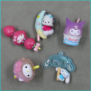 โมเดลตุ๊กตาฟิกเกอร์ Doly Sanrio Summer Ice Cream Pochacco Kuromi Cinnamoroll Melody เหมาะกับของขวัญ ของเล่นสําหรับเด็ก