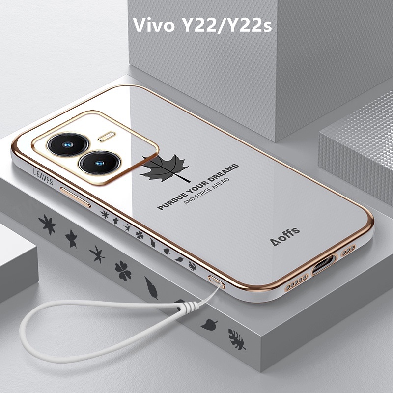 เคส Vivo Y22 case ลายใบเมเปิ้ล TPU แบบนิ่ม เคสมือถือ เคสโทรศัพท์ Vivo Y22s