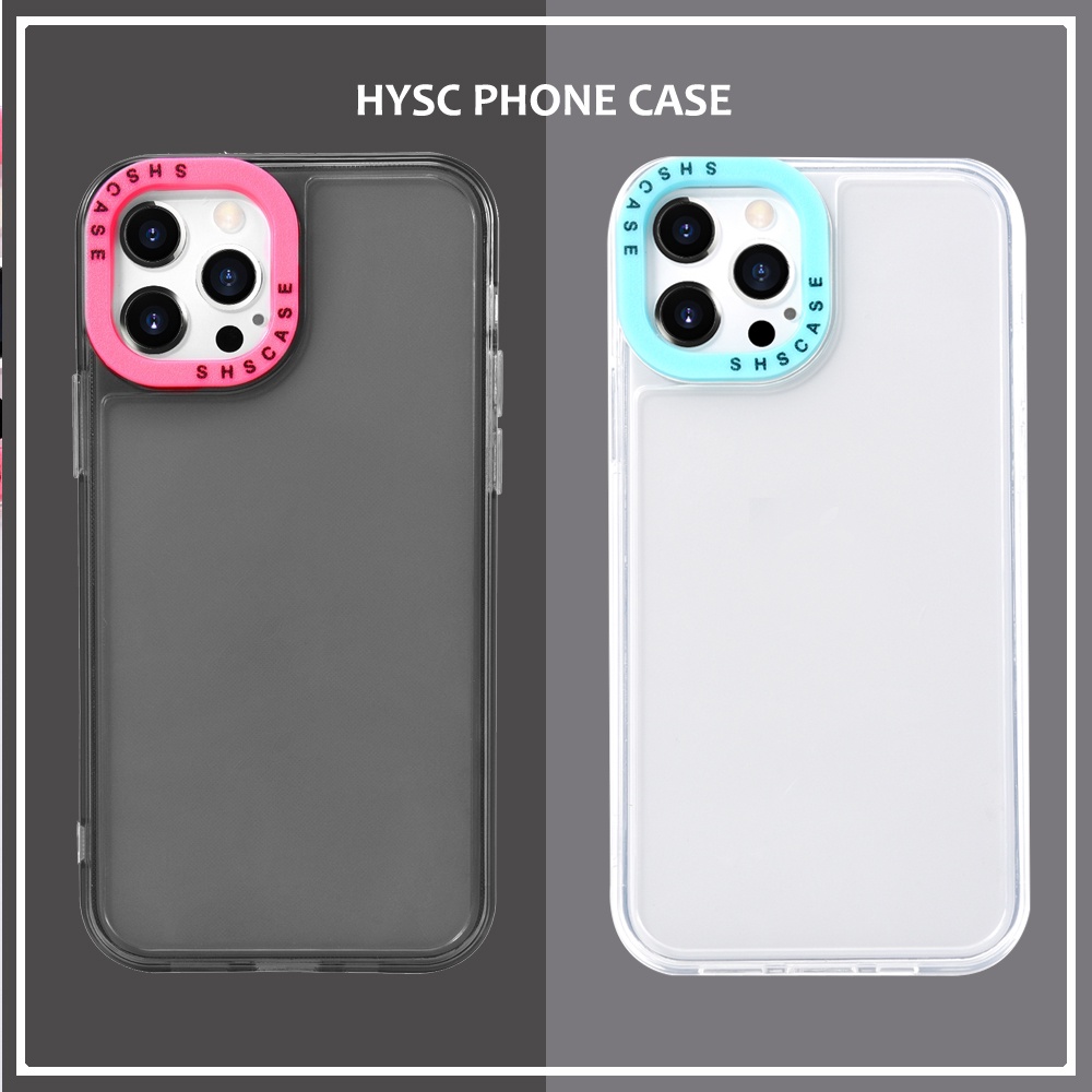 เคสโทรศัพท์มือถือแบบใส กันกระแทก กันรอยกล้อง สีดํา ชมพู สําหรับ iPhone 15 ProMax 15Pro 14 ProMax 13 Pro Max 12promax 11 11ProMax X XR Xs Max XR 8 7 Plus