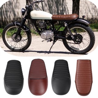 YiChe รถจักรยานยนต์ PU หนัง Vintage Cafe Racer Refit ที่นั่งแบนอานเบาะสำหรับ CG125 GN CG CB400SS