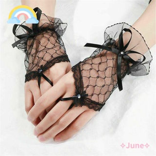 June ถุงมือคอสเพลย์ ลูกไม้ เจ้าสาว ไร้นิ้ว