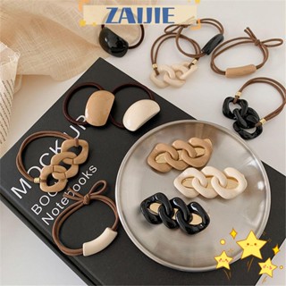 Zaijie24 ยางรัดผมเรซิ่น โซ่ เครื่องประดับผม ผู้หญิง Scrunchie ที่คาดผมยางรัดผม