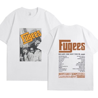 เสื้อยืด ผ้าฝ้าย พิมพ์ลายกราฟฟิค Hop Rapper Fugees ขนาดใหญ่ สไตล์วินเทจ สําหรับผู้ชาย