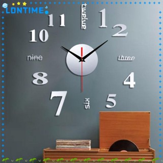 Lontime สติกเกอร์นาฬิกาแขวนผนัง อะคริลิค ไร้กรอบ ไร้เสียง สไตล์โมเดิร์น สําหรับสํานักงาน