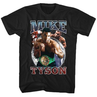 เสื้อยืด ผ้าฝ้าย พิมพ์ลาย Mike Tyson ขนาดใหญ่ สีดํา สําหรับผู้ชาย ไซซ์ S 3XL