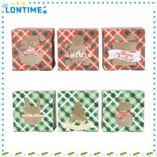 Lontime กล่องของขวัญคริสต์มาส 24 ชิ้น สําหรับคุกกี้ กระดาษ ซานตาคลอส