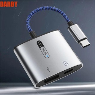 Darby อะแดปเตอร์แปลงที่ชาร์จ Type-C คู่ OTG PD 60W Type-C สําหรับกล้องดิจิทัล