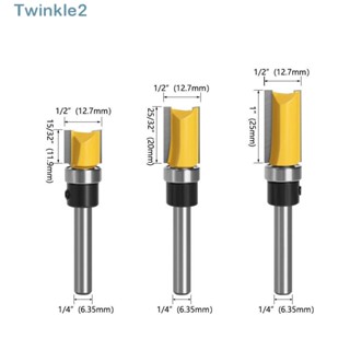 Twinkle ดอกสว่านเราเตอร์ ขอบสองด้าน 6.35 ม. ทนทาน พร้อมตลับลูกปืน สําหรับงานไม้