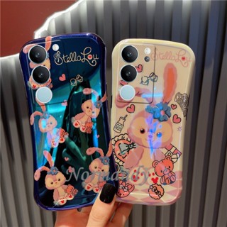 ใหม่ เคสโทรศัพท์มือถือ กันกระแทก ลายการ์ตูนดาว น้ําค้าง แต่งแสงสีฟ้า พร้อมขาตั้งพับได้ สําหรับ VIVO V29 V27 V25 Pro Y76 X90 X80 Pro 5G 2023