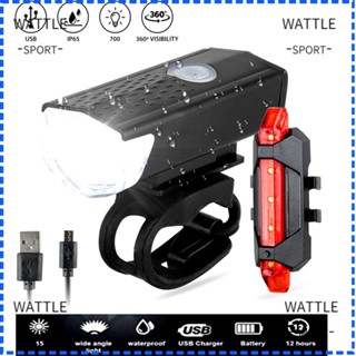 Wattle ไฟหน้า และหลัง USB กันน้ํา สําหรับรถจักรยาน