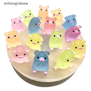 [milliongridnew] แดชบอร์ดเรซิ่น รูปหมูเรืองแสง ขนาดเล็ก DIY สําหรับตกแต่งบ้าน รถยนต์ 1 5 ชิ้น