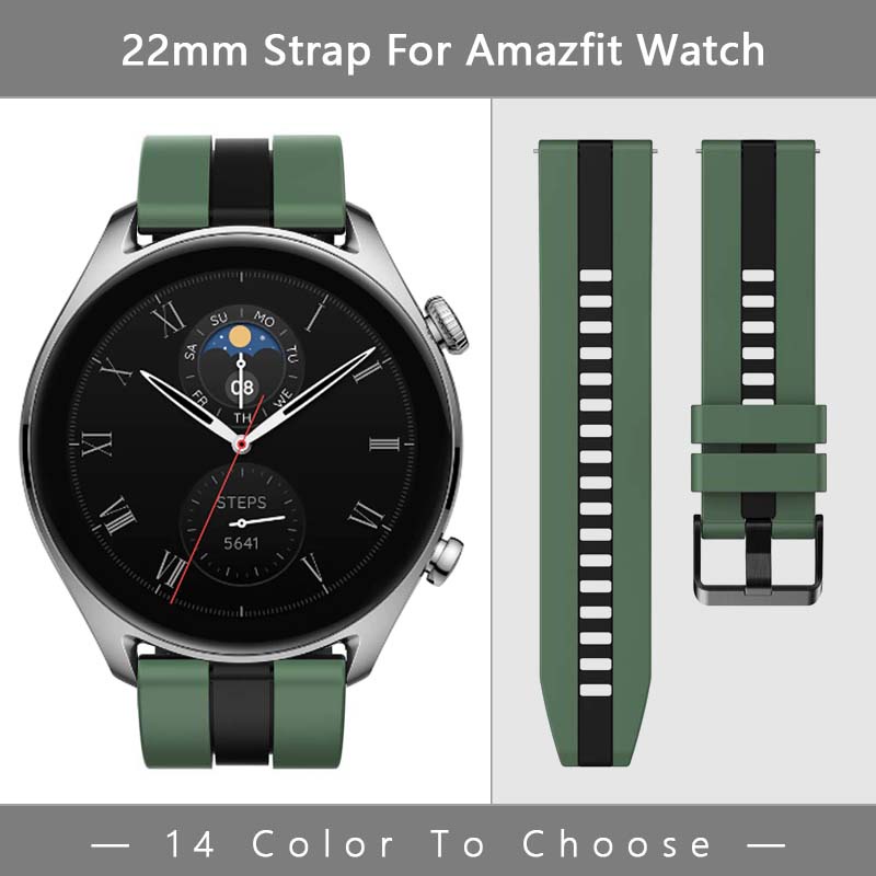 สายนาฬิกาข้อมือซิลิโคน 22 มม. แบบเปลี่ยน สําหรับ Amazfit Cheetah Pro Round GTR 3 4 Limited GTR3 Pro 