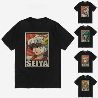 เสื้อยืดแขนสั้น พิมพ์ลายการ์ตูนอนิเมะ Saint Seiya Ikkiko Dragon Youth แฟชั่นฤดูร้อน สําหรับผู้ชาย ผู้หญิง