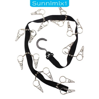 [Sunnimix1] ไม้แขวนเสื้อ แบบพับได้ พร้อมคลิปหนีบ ประหยัดพื้นที่ สําหรับตู้เสื้อผ้า ประตู