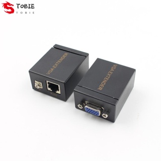 Tobie VGA อะแดปเตอร์รับส่งสัญญาณ VGA เป็น RJ45 ยาว 60 ม. สําหรับคอมพิวเตอร์ โปรเจคเตอร์ โทรทัศน์ แล็ปท็อป