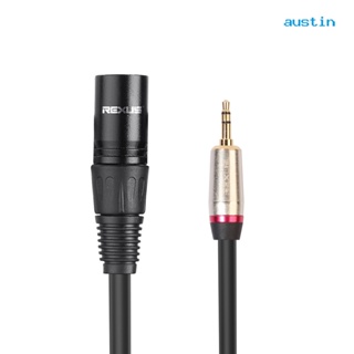 [AY] สายเคเบิลอะแดปเตอร์แปลงเสียงสเตอริโอ ตัวผู้ 3.5 มม. เป็นตัวผู้ 3 Pin XLR 30 ซม.