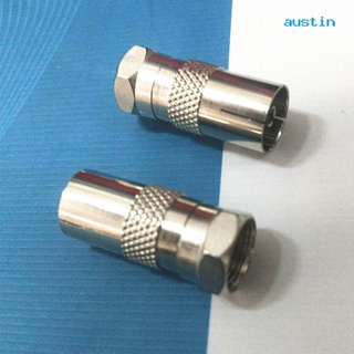 [AY] อะแดปเตอร์ปลั๊กเชื่อมต่อทีวี Coax Aerial RF Female Socket to F Type