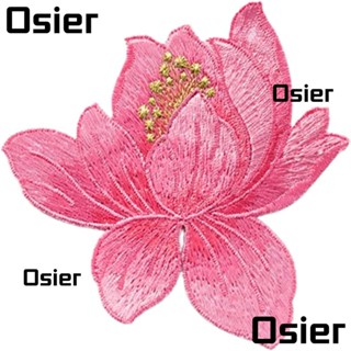 Osier1 แผ่นแพทช์รีดร้อน รูปดอกบัว สีชมพู ขนาด 3.1X3.1 นิ้ว สําหรับซ่อมแซมเสื้อผ้า หมวก กระเป๋า 20 ชิ้น