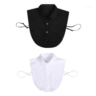 San* เสื้อเชิ้ตคอปกปลอม ปรับได้ สีพื้น แฟชั่นสําหรับผู้หญิง และผู้ใหญ่
