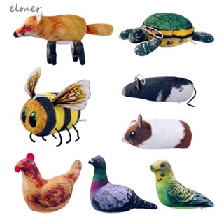 Elmer ตุ๊กตาสัตว์จําลอง รูปการ์ตูนไก่ หนู เต่า แบบนิ่ม ของเล่นสําหรับเด็ก