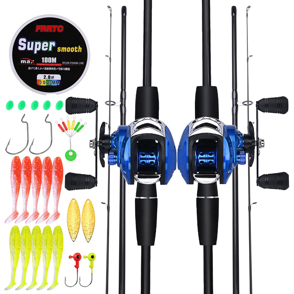 ชุดคันเบ็ดตกปลา 2 ส่วน พร้อมรอกตกปลา 18+1BB สําหรับตกปลาน้ําจืด