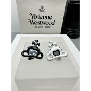 0830YWTS Xiempress New Black and White Dripping Heart Inlaid Zirconium Stud Earrings Niche Design Earrings Simple Sweet Cool Temperament Wild DJ6P