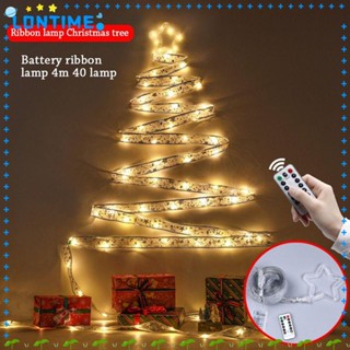 Lontime ริบบิ้นไฟ LED รูปโบว์ ดาว สําหรับตกแต่ง