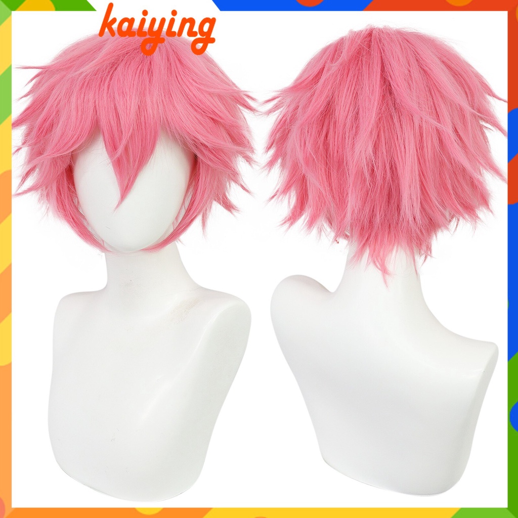 วิกผมสั้นตรง คอสเพลย์ คอสเพลย์ฮาโลวีน ปาร์ตี้ คอสเพลย์ ผู้ชาย มีสีเงิน สีแดง สีชมพู สีบลอนด์ สีเขียว สีดํา