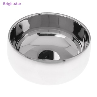 Brightstar ชามสเตนเลส สองด้าน สําหรับใส่สบู่ ครีมโกนหนวด