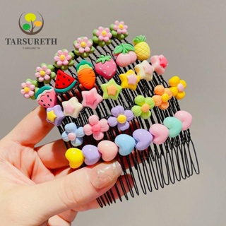 Tarsureth กิ๊บติดผม พลาสติก ทรงสี่เหลี่ยมผืนผ้า รูปดาวห้าแฉก น่ารัก สีสันสดใส เครื่องประดับผม สําหรับเด็ก 4 ชิ้น