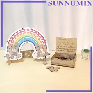 [Sunnimix] หนังสือแขกแต่งงาน รูปหัวใจ สีรุ้ง ไม่ซ้ําใคร