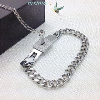 Mxmio เครื่องประดับคู่รัก โซ่เงิน คู่รัก และเครื่องประดับกุญแจและล็อกสร้อยข้อมือ