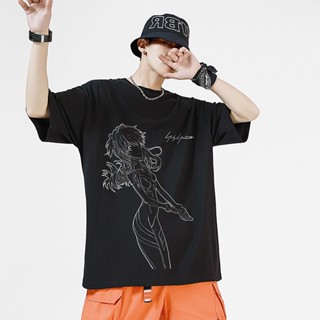 เสื้อยืดแขนสั้น EVA พิมพ์ลายการ์ตูนอนิเมะ Asuka Joint Street แฟชั่นฤดูร้อน สําหรับผู้ชาย และผู้หญิง