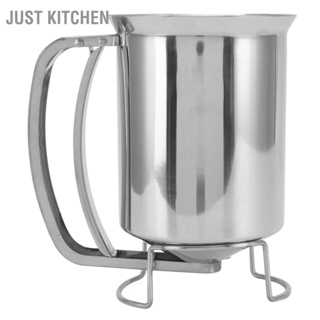 Just Kitchen เครื่องจ่ายแป้งแพนเค้กมือถือสแตนเลสเทแพนเค้กสำหรับการอบคัพเค้กมัฟฟิน