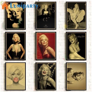 Lumiparty โปสเตอร์กระดาษคราฟท์ ลาย Marilyn Monroe สไตล์วินเทจ คุณภาพสูง สําหรับตกแต่งผนังบ้าน บาร์ ห้องนั่งเล่น