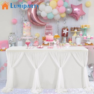 Lumiparty ผ้าปูโต๊ะ ทรงสี่เหลี่ยมผืนผ้า ลายทาง สําหรับตกแต่งปาร์ตี้