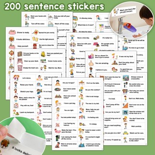 200 English Family Daily Routines Sentences Common English Situational Early Education Sticker Teaching Aids