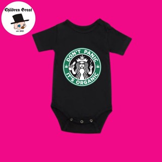 Hitam ชุดจั๊มสูทรอมเปอร์ แขนสั้น ลาย STARBUCKS สําหรับเด็กอายุ 0 1 2 3 4 5 6 7 8 9 10 11 12 เดือน ถึง 1 ปี