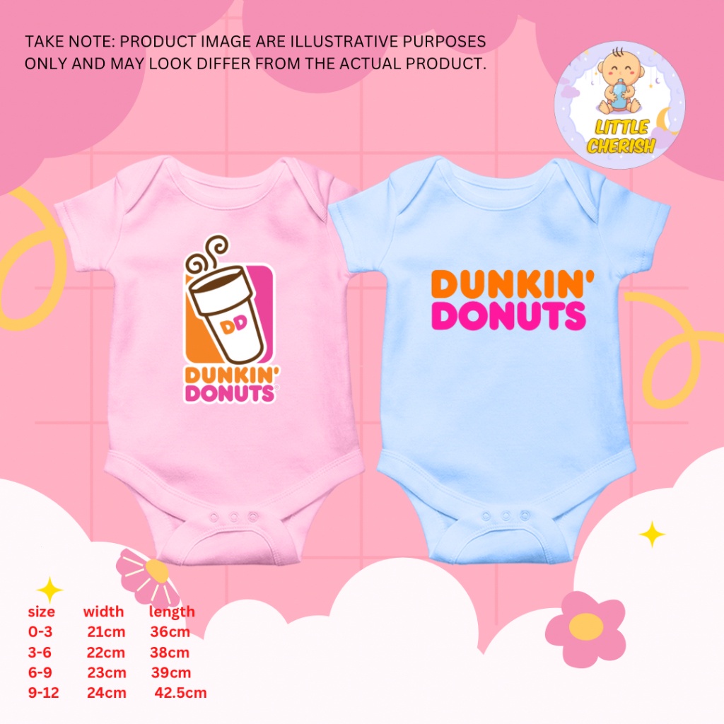 ธีม Donuts-baby onesie ปรับแต่ง 0-12 ม. Dunkin