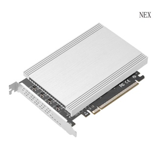 Nex 4 พอร์ต M 2 NVMe เป็น PCIE4 0 X16 อะแดปเตอร์หลายช่องอาร์เรย์ไดรฟ์ - การขยาย SSD