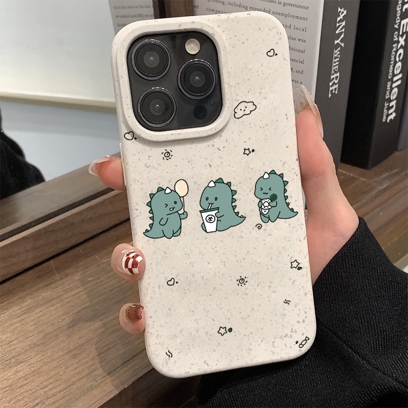 มีสินค้า 3 Doodle ไดโนเสาร์ เคสโทรศัพท์ซิลิโคนอ่อนนุ่มกันกระแทกลม For iPhone 11 14 15 12 13 Pro Max 6 7 8 Plus XS Max